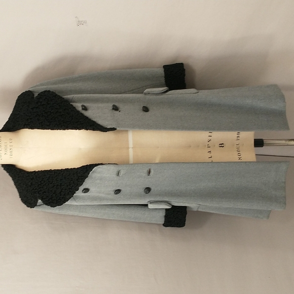 70s Does 40s Women's Coat Persian Lamb Cuffs Collar apx 8/10 Classy Classic - Picture 6 of 12